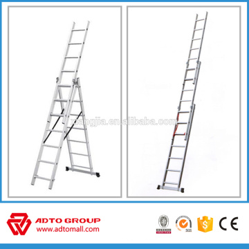 EN131 алюминиевый расширение лестница,3 секции раздвижные лестницы,алюминиевые складные лестницы